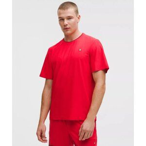 UV-Protective Striped Mesh Tennis T-Shirt - Lulu Red